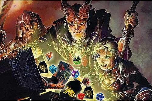 Miniatura 7 de 6 juegos de dados DND poliédricos Dungeons and Dragons Rolling Dungeons and Dragons para juegos de mesa RPG MTG dados a granel con seis bolsas de