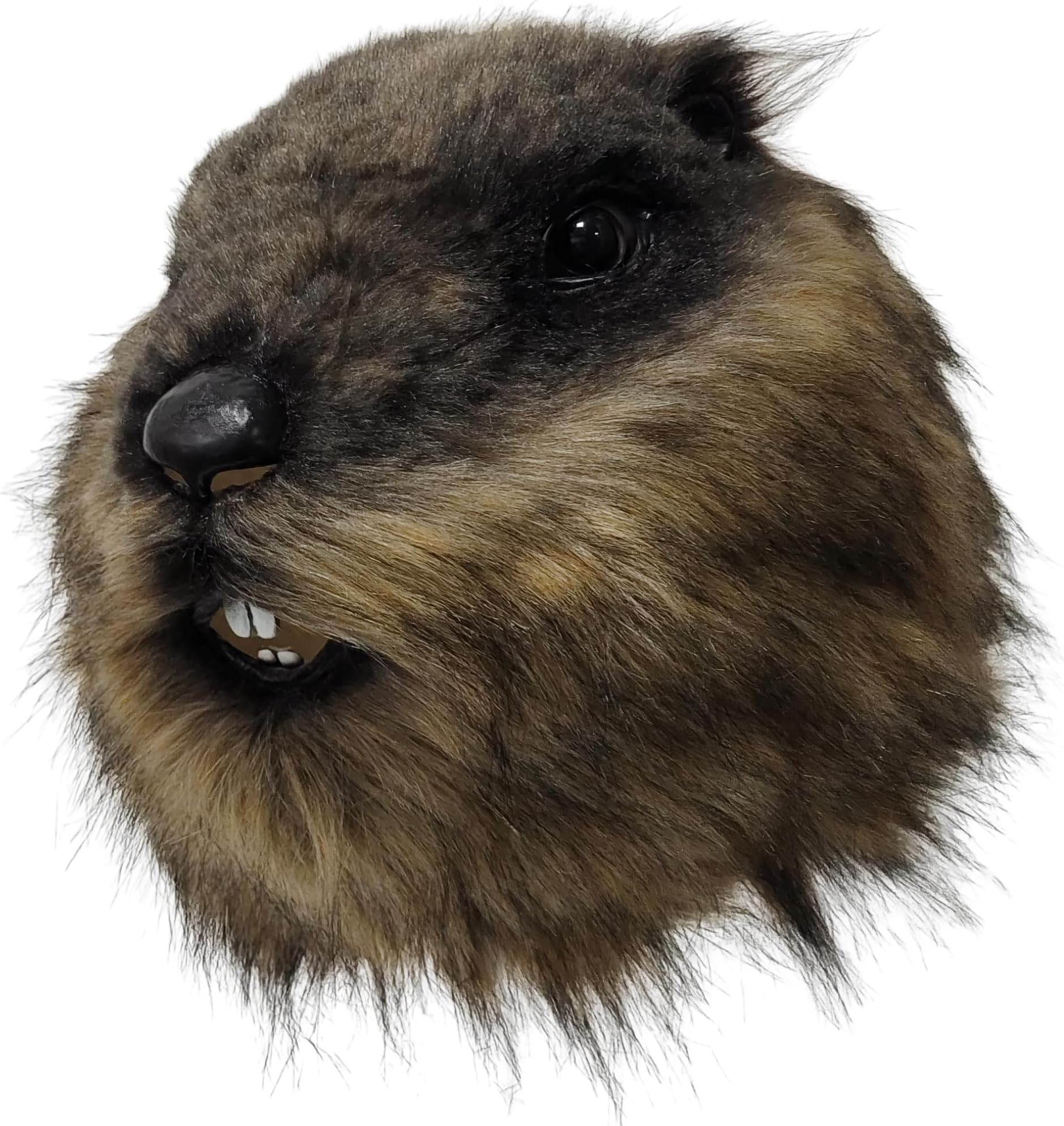 Luxury Furry Animal Groundhog Cosplay Marmot Latex Hood Mask, Halloween Cosplay Costume Mask Props, Adult