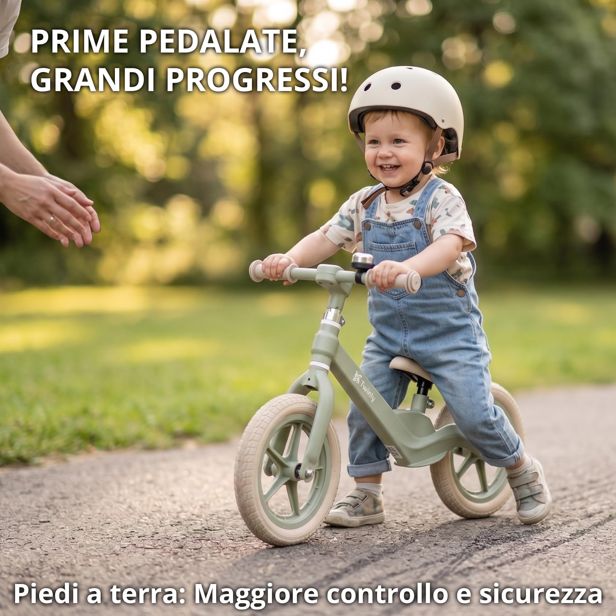 Twinly Bicicletta da bilanciamento per bambini 3-7 anni Breeze - Bicicletta senza pedali per imparare l'equilibrio, sella regolabile, bicicletta per bambini leggera da allenamento, fino a 30 kg