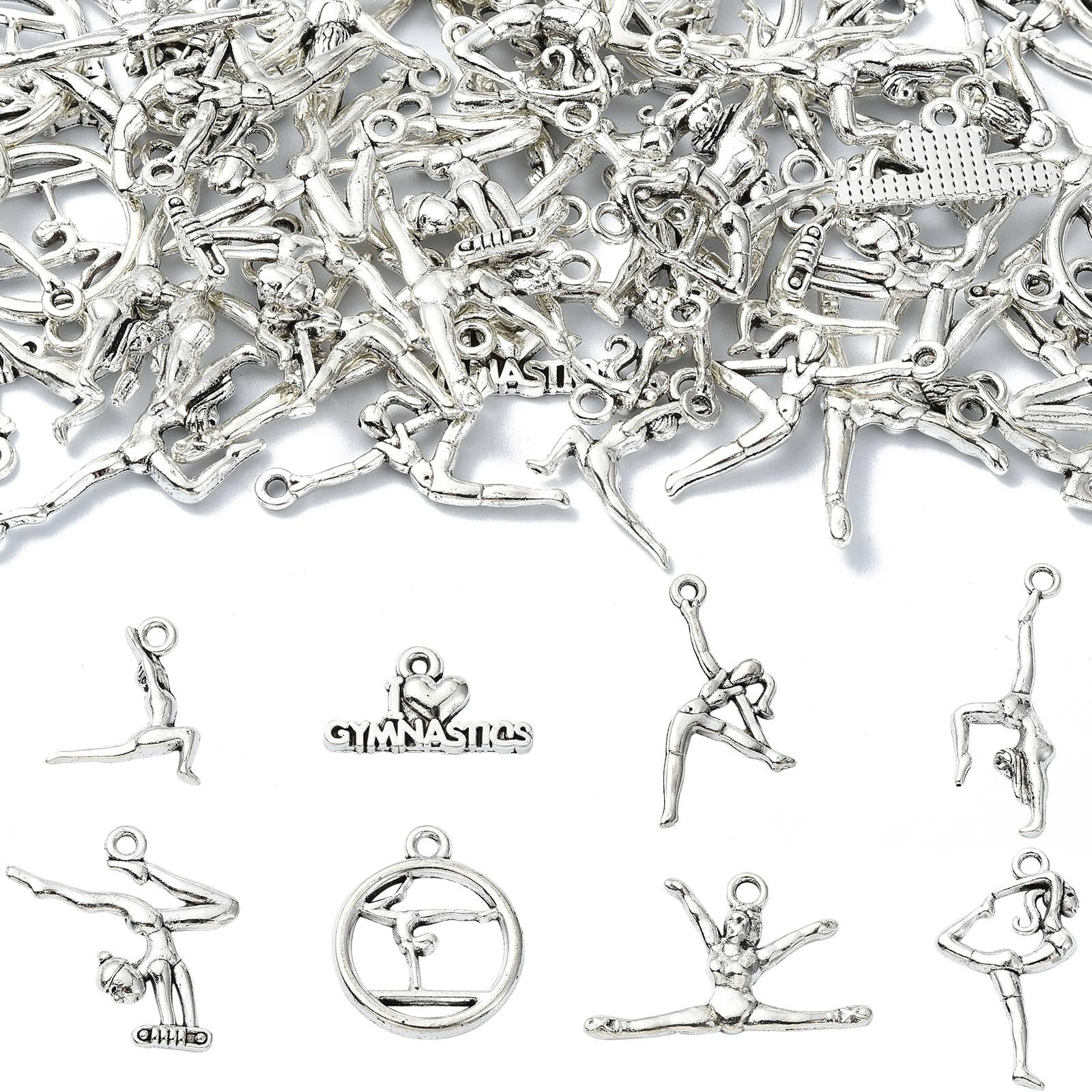 StiesyAssorted Styles Tibetan Silver Bracelet Charms Antique Dangle Charms for DIY Bracelets Necklace Crafts Ornaments Accessories Decor