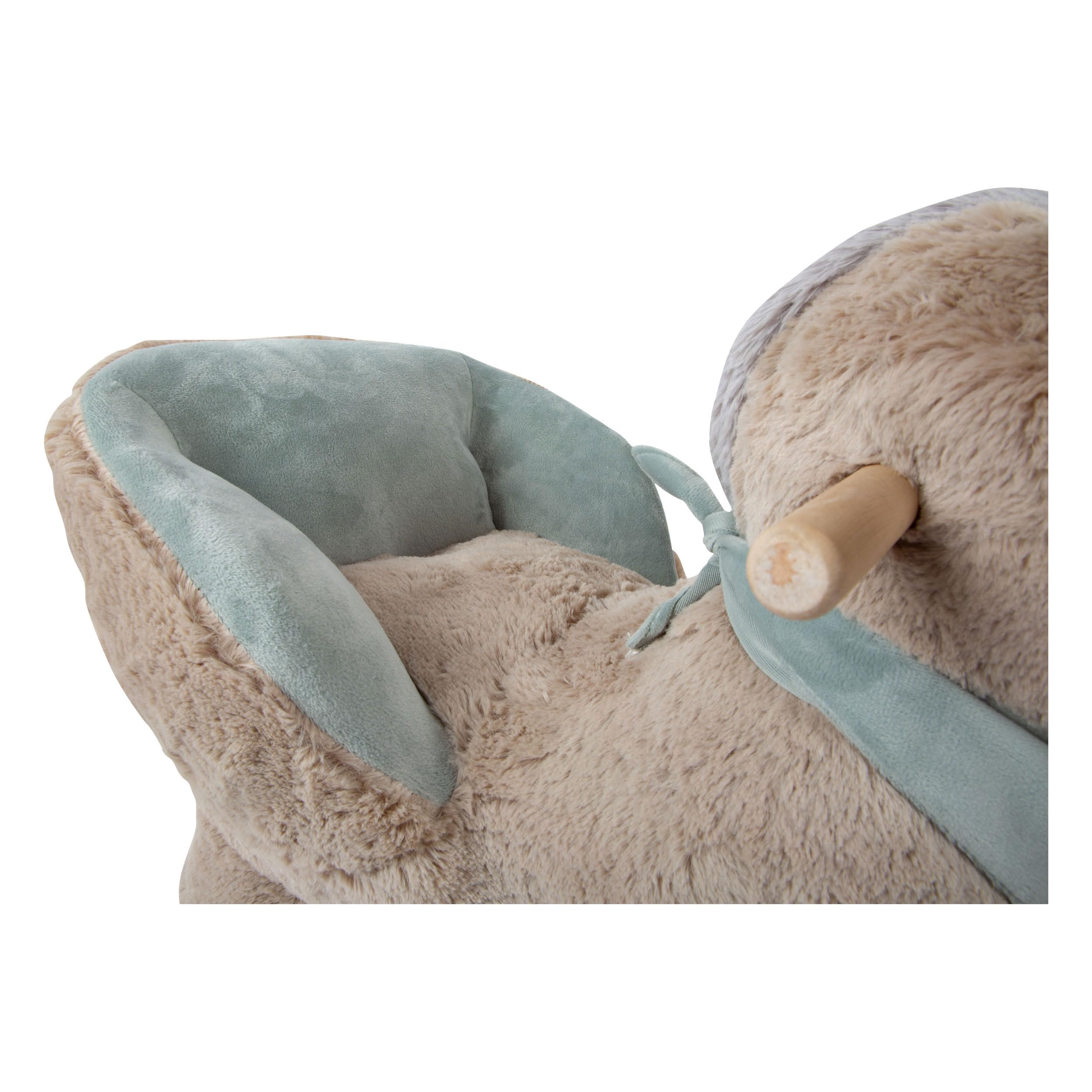 small foot 12210 Asino a Dondolo con Sedile, impugnature e Cavezza, in Peluche e Legno, a Partire dai 12 Mesi