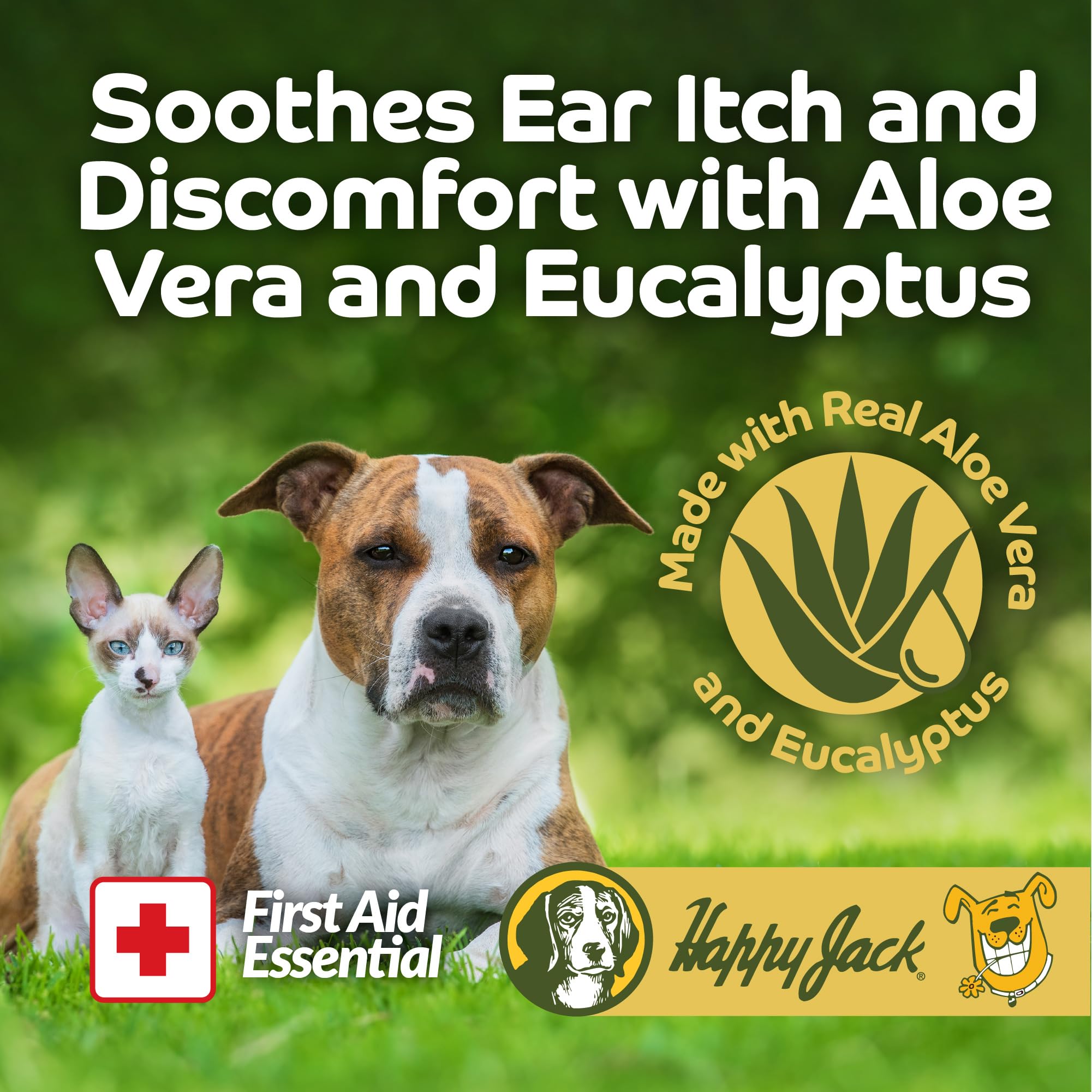 HAPPY JACK Dog Ear Wipes with Aloe Soothe Itch and Discomfort from Dog Ear Infection, Aloe Vera-Cucumber Pet Cleaner Wipes are Great for Pup's Itchy Relief, 100 Ct - image 2