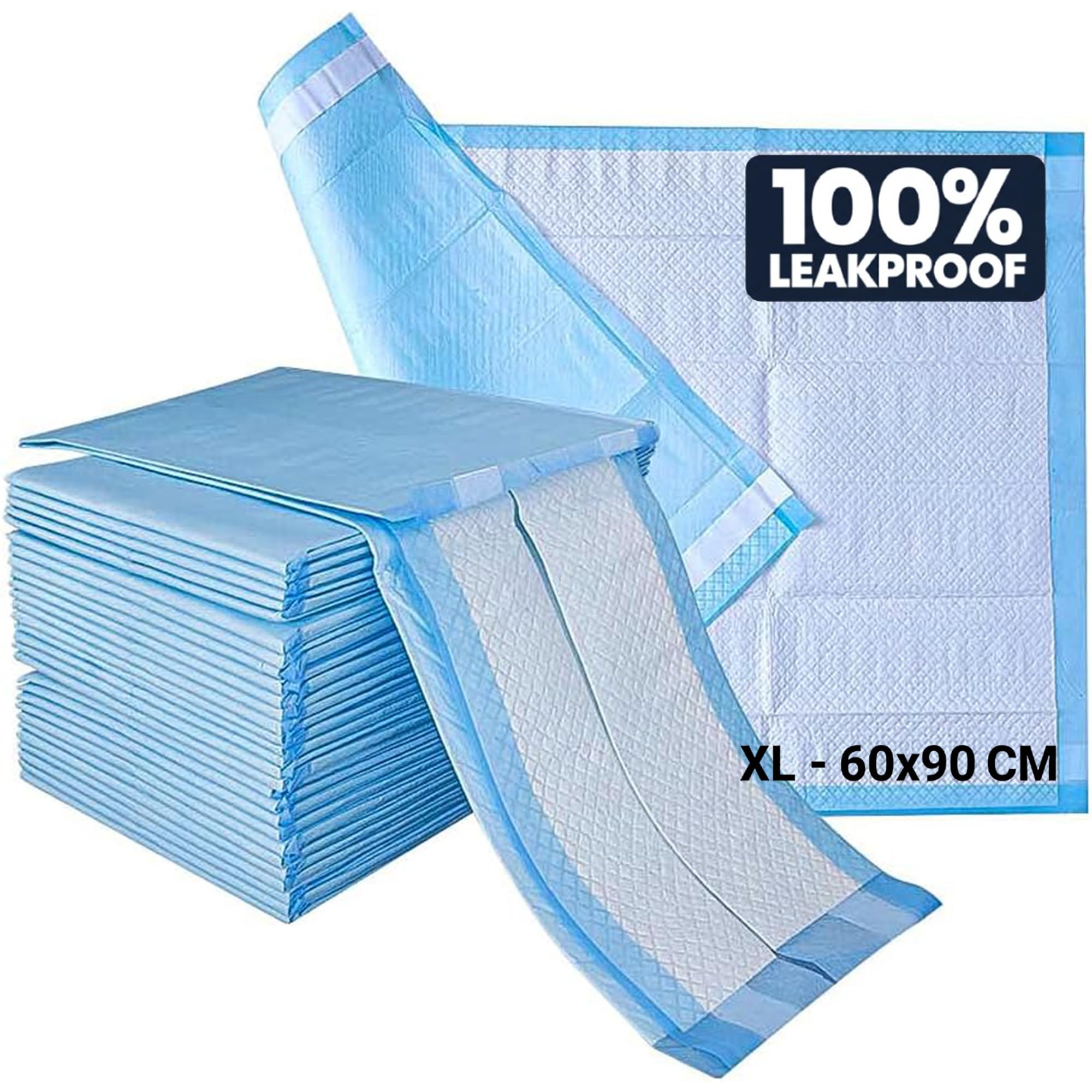 20 X Premium Incontinence Bed Pads 75x75 Cm Disposable Bed Mats Hygienic Protection Self Adhesive Tabs Bed Protectors Kids Adults 1 Pack Of 20