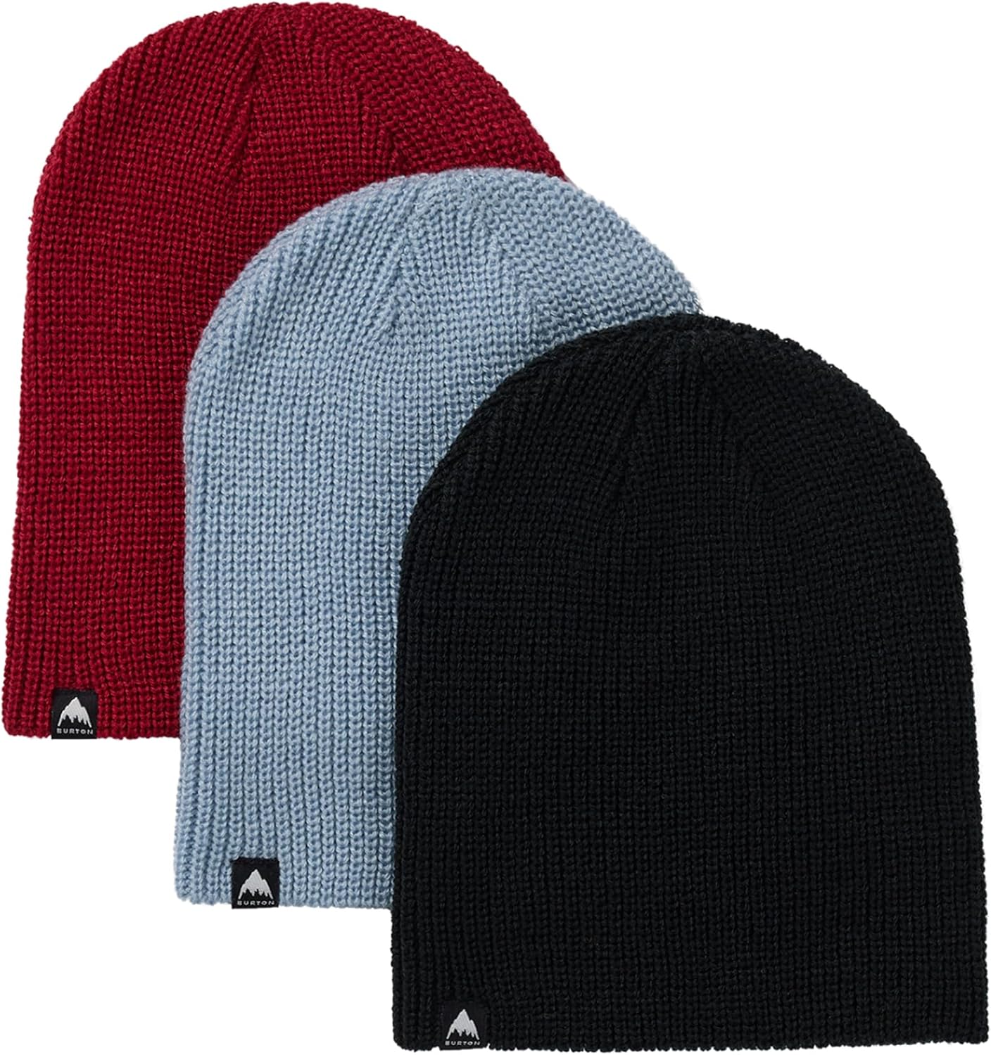 Burton Kids’ 3-Pack Recycled DND Beanie – Unisex Warm Winter Knit Hat for Boys & Girls – One Size