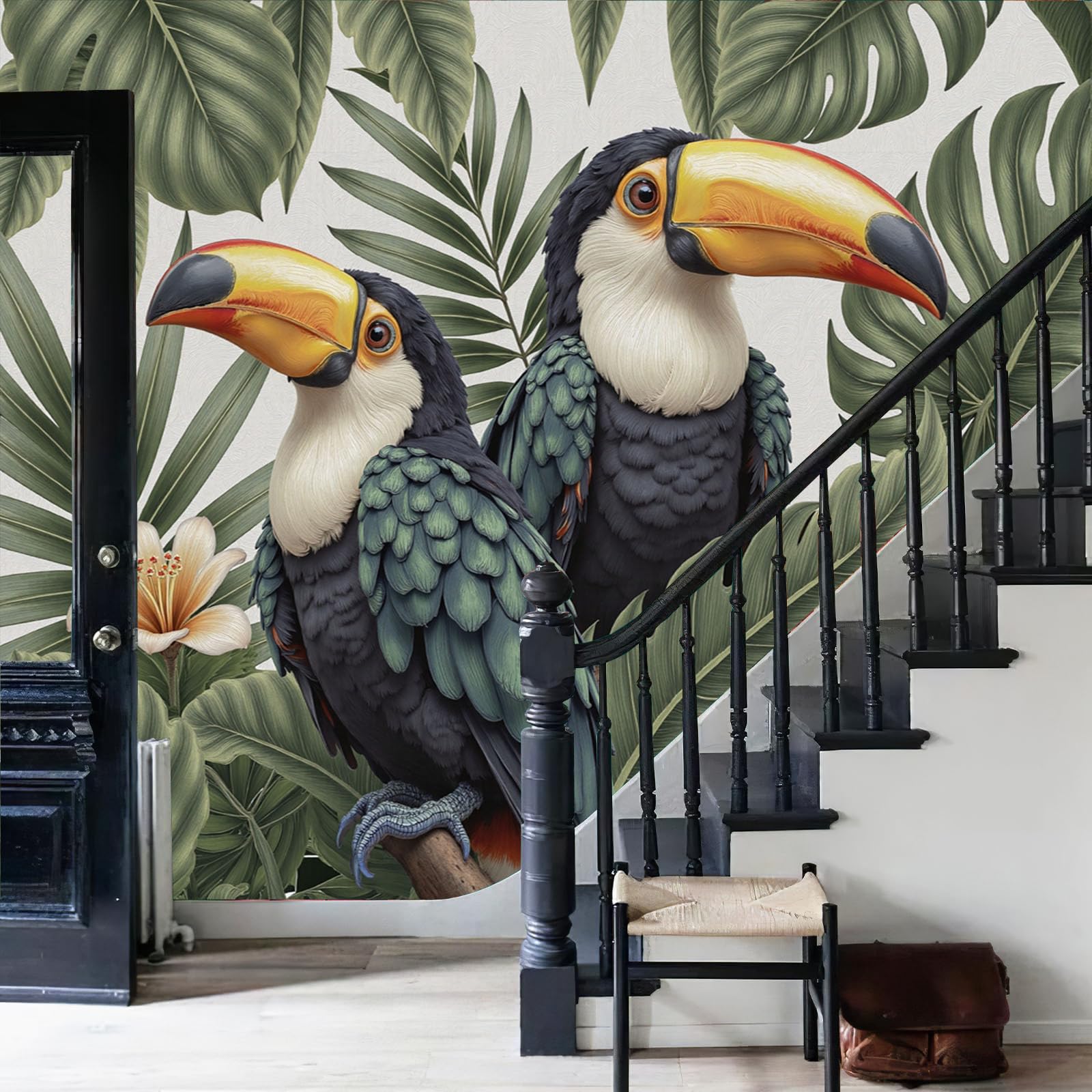 Papier peint panoramique jungle 3D 200x140 cm poster mural salon