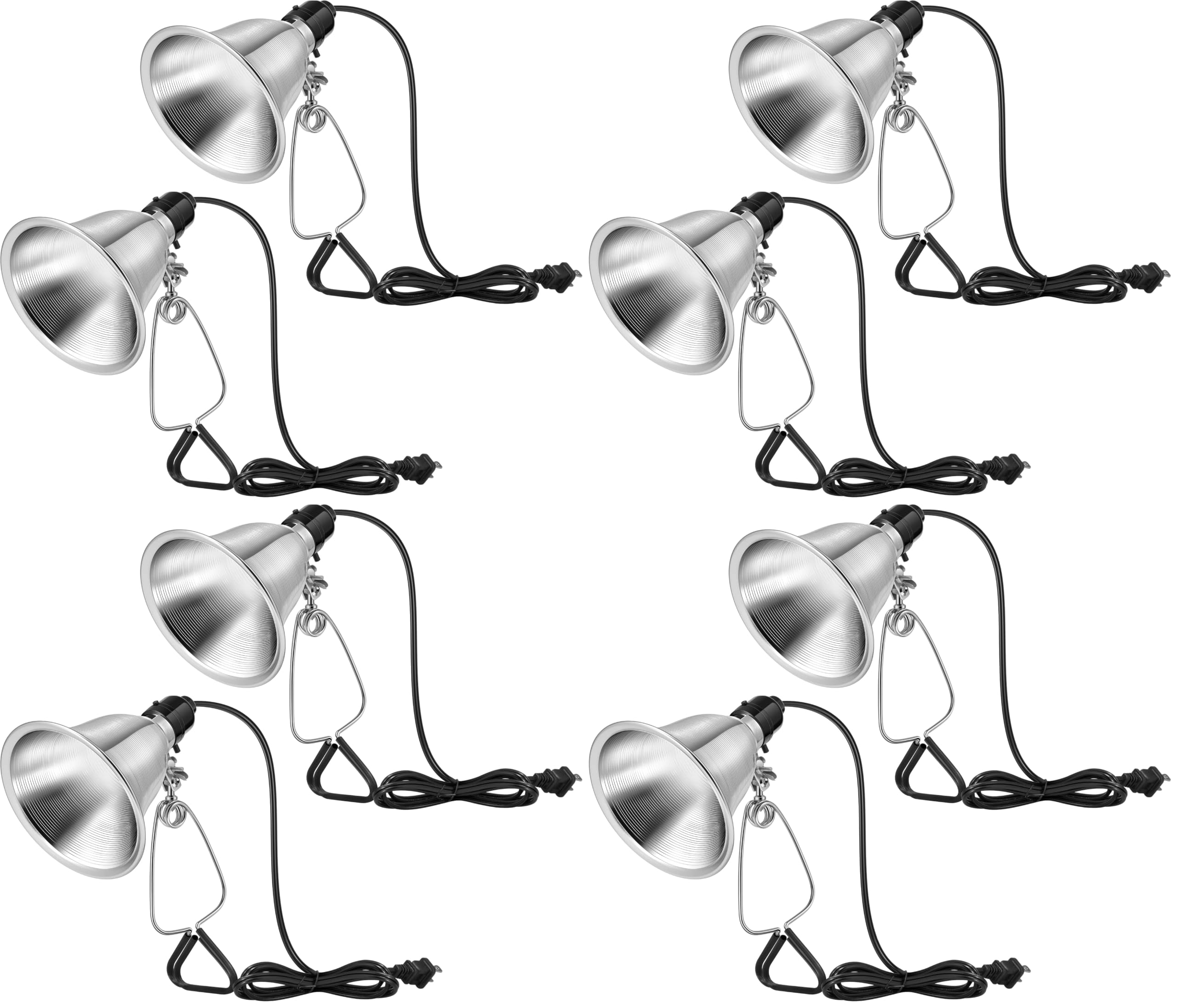 VIVOSUN 8 Pack Clamp Lamp Light with Detachable 5.5 Inch Aluminum Reflector