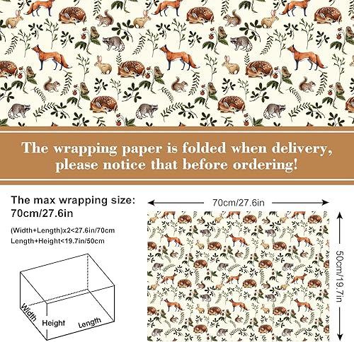 Miniatura 2 de ChicRosa Papel de regalo de hongos, papel de regalo de hongos de animales negros y blancos, papel de arte plegado a granel, papel de arte plano para