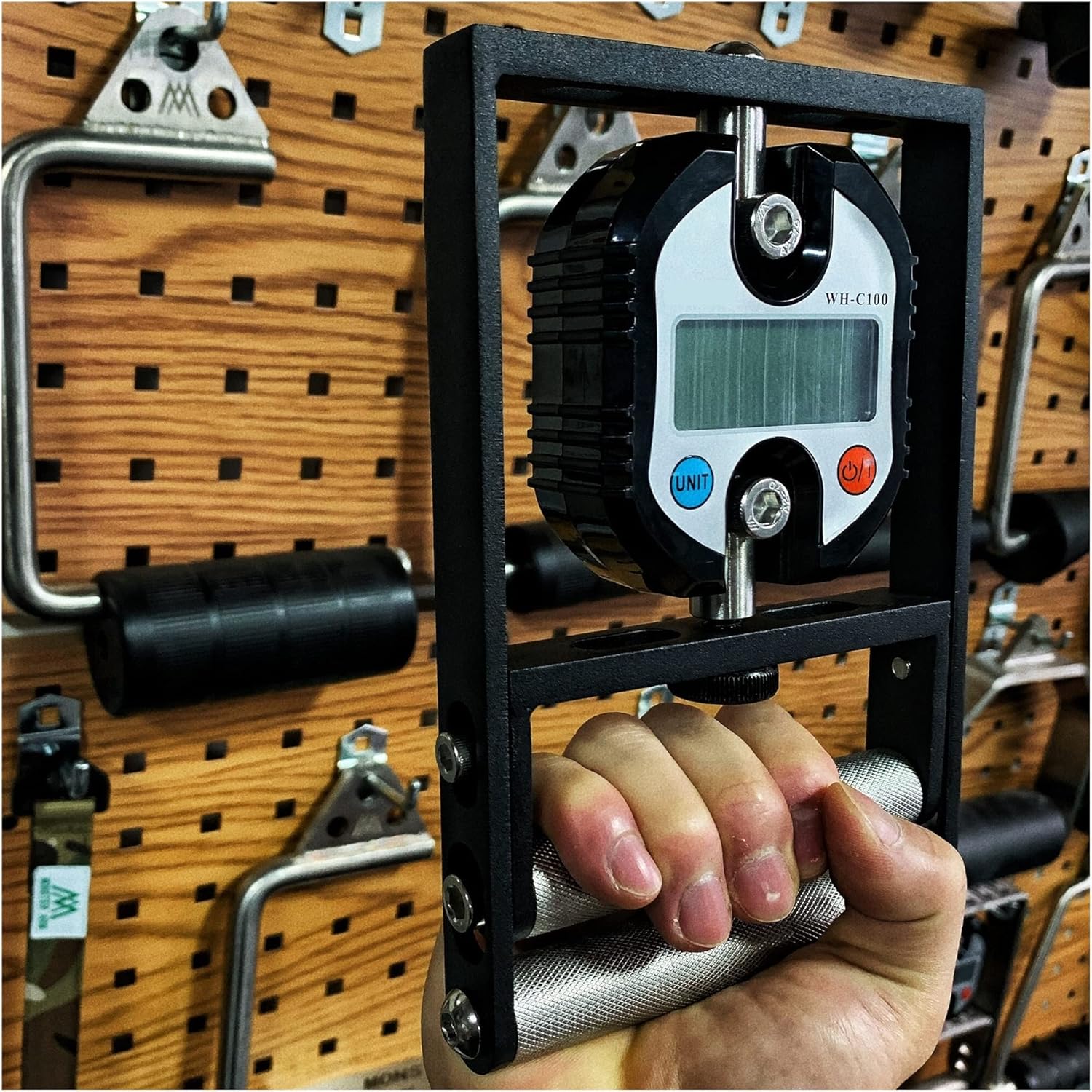 Digital Force Gauge, Metal Digital Hand Dynamometer Grip Strength Measurement Meter Auto Electronic Wrist Forearm Finger Muscle Developer