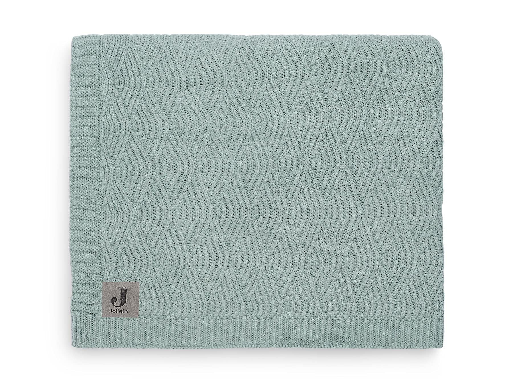 Jollein 516-522-65285 - Manta infantil de punto (talla L), color verde 100 x 150 cm.