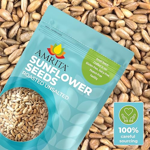 Miniatura 3 de Amrita Foods - Semillas de girasol tostadas de 1 libra, granos enteros, sin sal, sin gluten, veganas, sin OMG, semillas aptas para alérgenos  Alto