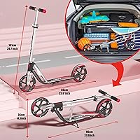 Vista 5 de Adult Scooter with Big Wheels Adjustable Height, Foldable Aluminum Frame Smooth Ride for Urban Commuting and Outdoor Fun Suitable for Teens
