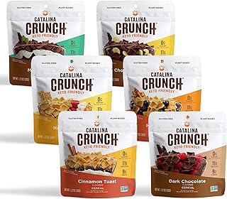 Catalina Crunch Keto Protein Cereal Variety Pack (6 Flavors, Single Serve Bags) | Low Carb, Zero Sugar, Gluten Free, Fiber | Keto Snacks, Vegan Snacks, Protein Snacks | Keto Friendly Food
