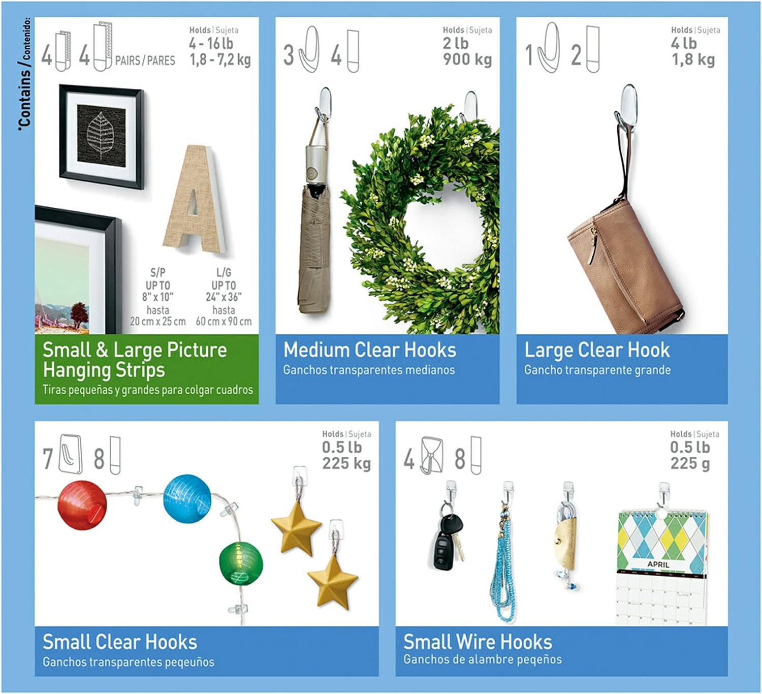 Command Variety Pack, Picture Hanging Strips, Wire Hooks and Wall Hooks - Image 3