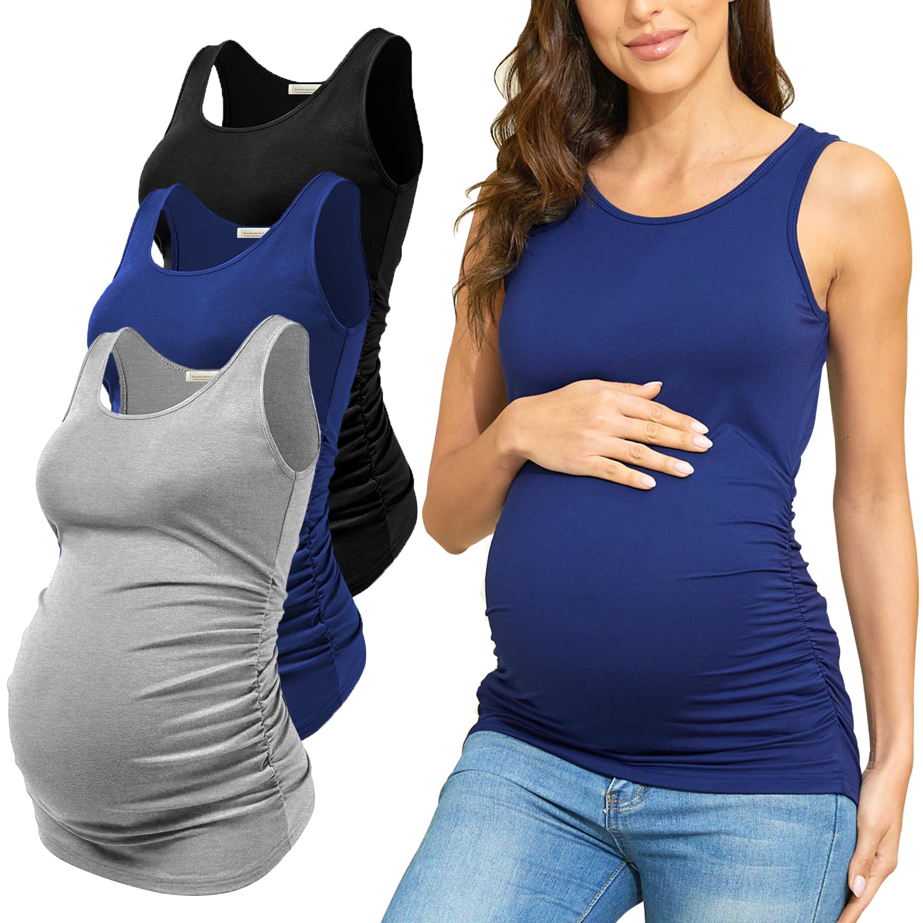 PARNIXS Débardeur de maternité sans manches confortable pour femme