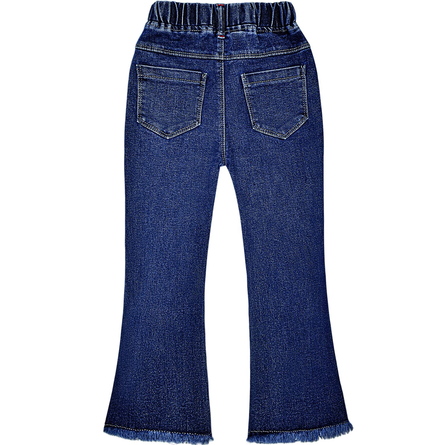 Peacolate 4-8 Anni Primavera Autunno Ragazza Ricamato Jeans Pantaloni di Jeans Stretch, Rosetta, 6-7 Anni