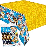 Vista 1 de Unique Paw Patrol - Decoraciones de cumpleaños – Mantel rectangular de plástico (paquete de 3) y calcomanía