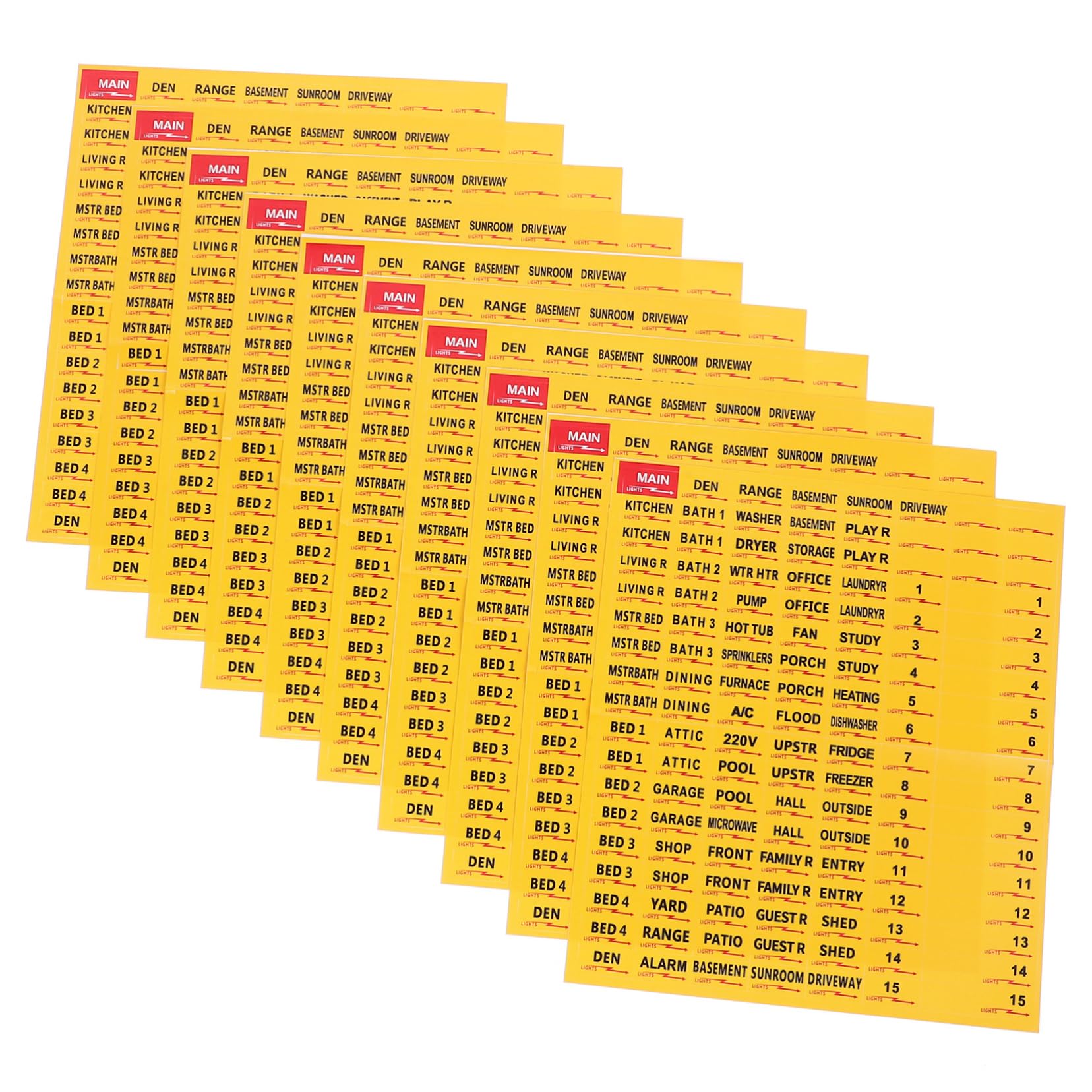 DIKACA 10 Sheets Electrical Box Label Stickers Labels Electric Panel Label Circuit Breaker Sticker Electric Panel Supplies Electric Panel Sticker for Home Circuit Breaker Decal Paper