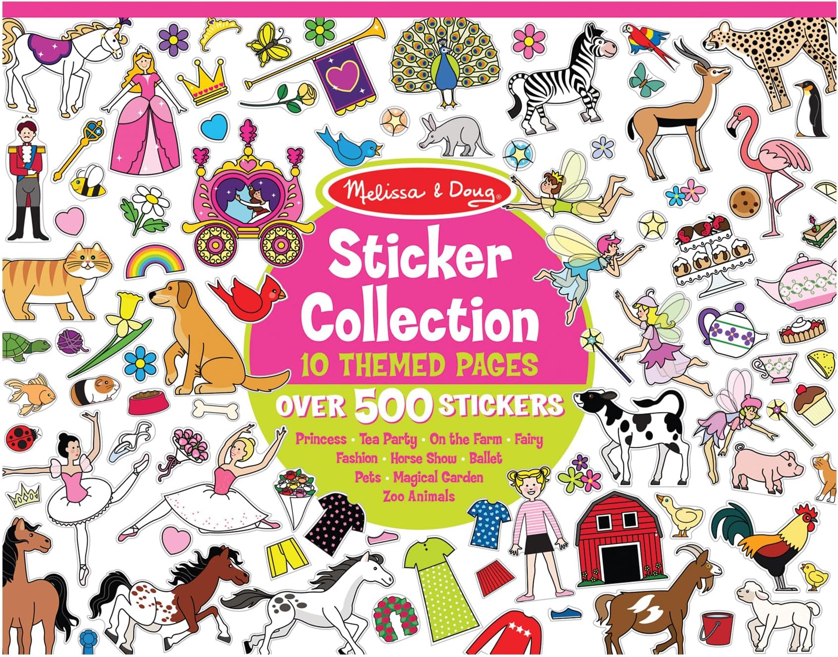 Melissa & Doug Sticker Collection Book: Princesses, Tea Party, Animals, and More - 500+ Stickers - FSC Certified