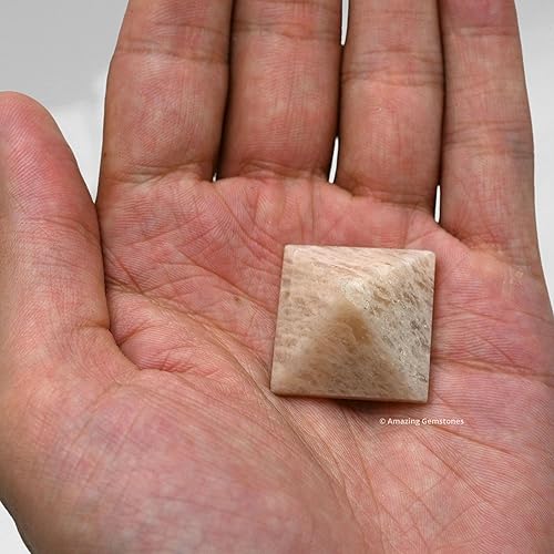 Miniatura 226 de Amazing Gemstone White Agate Snow Quartz Pyramid Crystal Healing Stones - 1" Great Pyramid Figurine of Natural Stone Pyramid for Meditation, Reiki