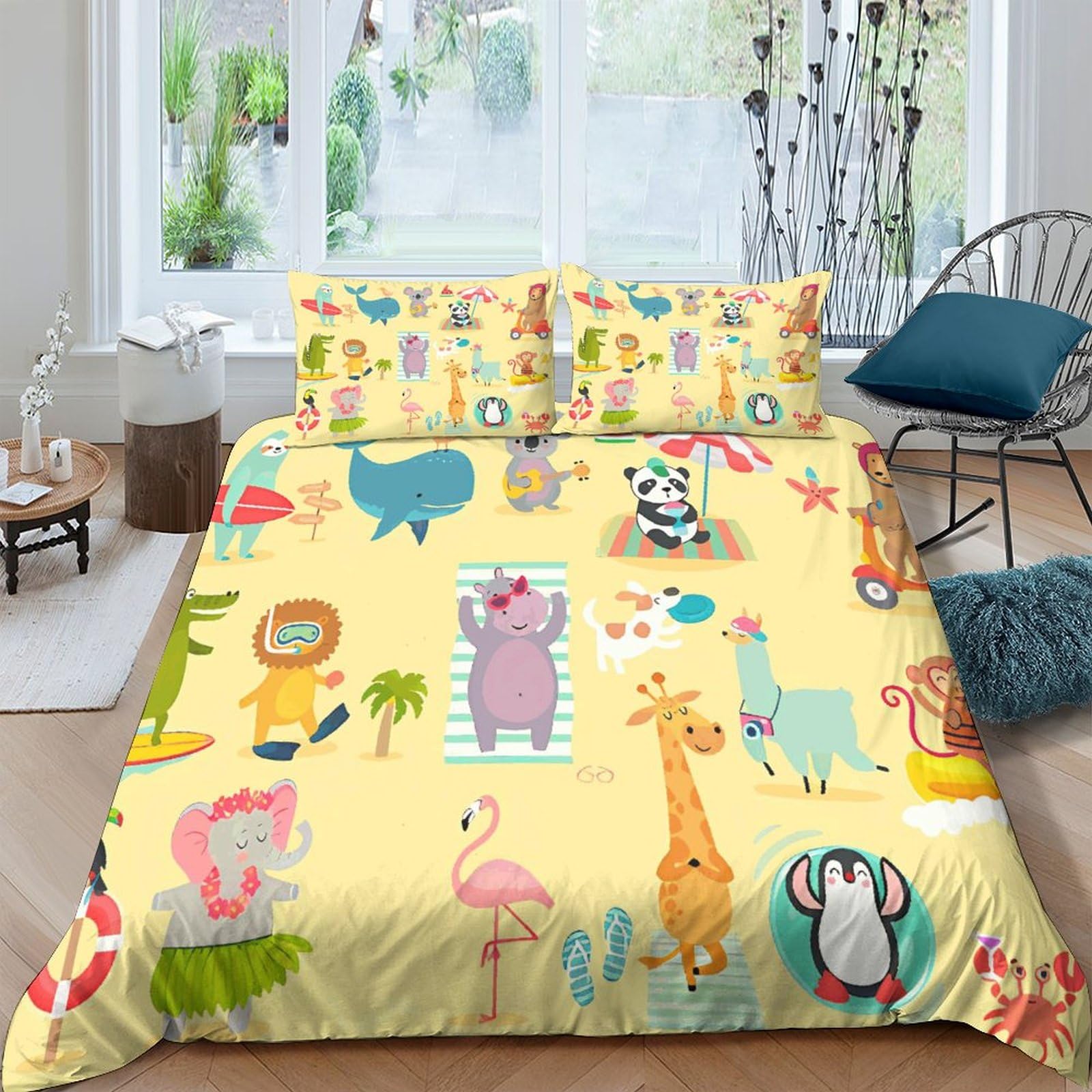 Housse de couette 3D crocodile et parure de lit microfibre 200x200