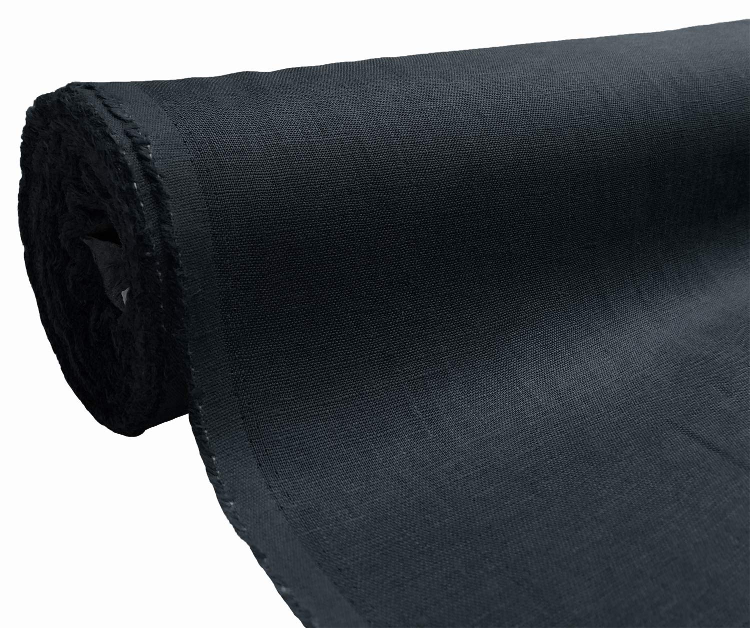 A-Express Natural Pure 100% Linen Fabric Soft Material Vintage Dressmaking Fashion Flax Bag 140cm Wide - Half Metre 50cm x 140cm Dark Denim