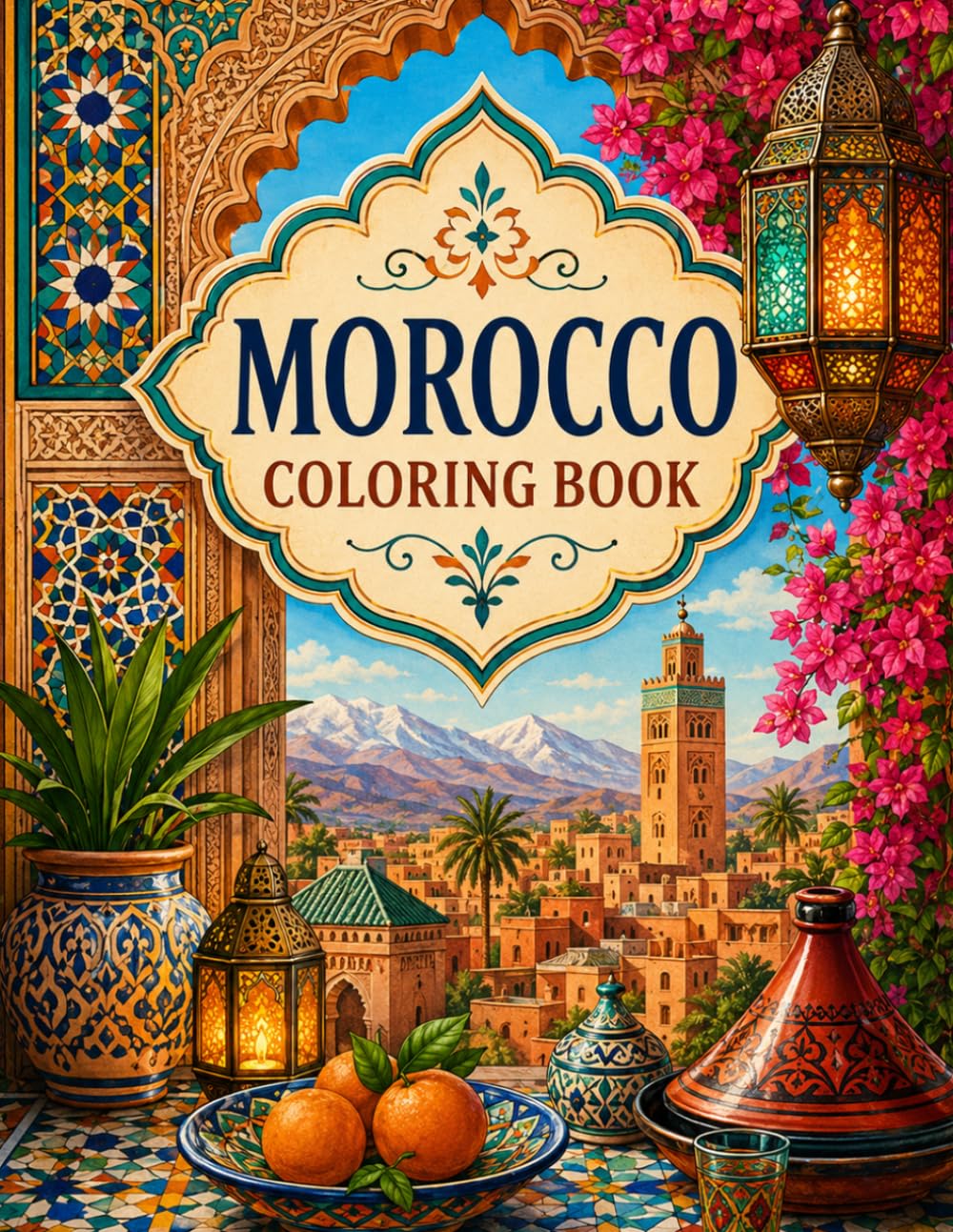 Morocco Coloring Book for Adults: Beautiful Architecture, Culture, Landscapes and Relaxing Travel Scenes: A Journey Through Morocco Featuring Souks, ... Views, Courtyards and Cultural Treasures