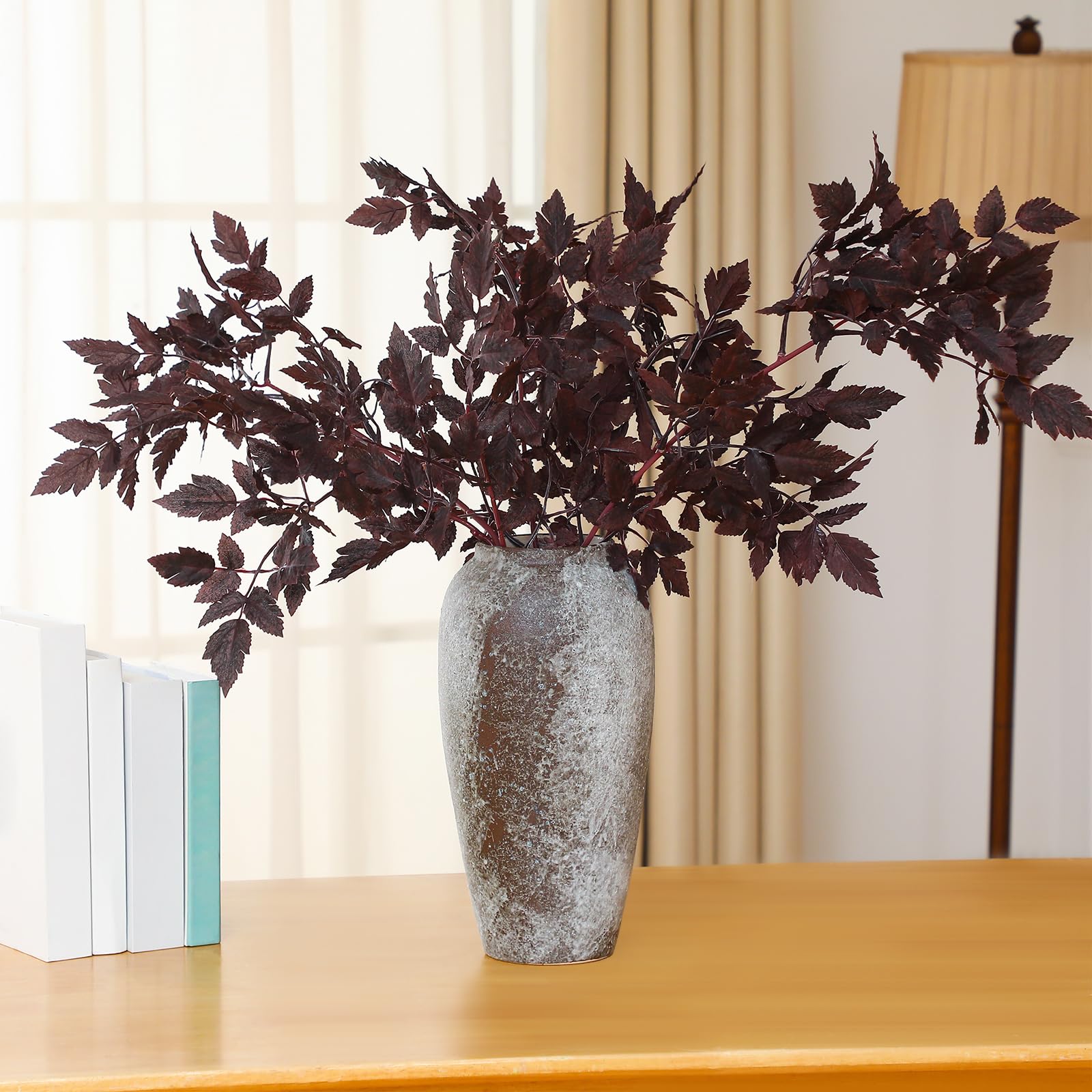Lyrow 10 o 6 rami di foglie di Cimicifuga in seta artificiale per vaso di casa, matrimonio, giardino, fattoria, tavolo, caminetto, 81 cm