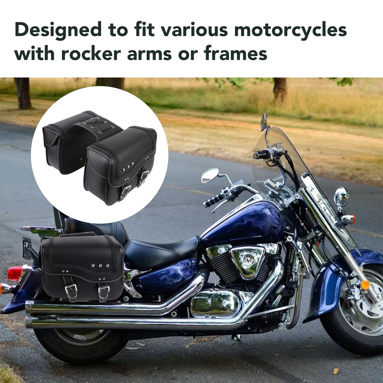 Borse per Bagagli Laterali per Moto, capacità 30 Litri, in Pelle PU Impermeabile per gli Appassionati di Motociclette Che Si Spostano Quotidianamente