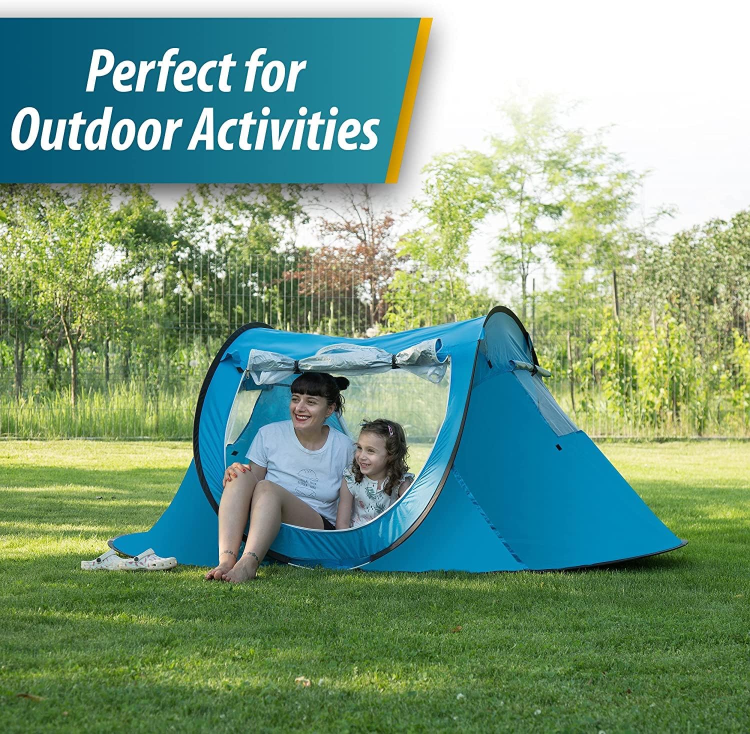 Vaygway Pop-up Tent and Automatic Instant Portable Cabana - Premium Quality 2-4 Person Easy Throw Setup Windproof Waterproof Travel Cabana Beach Tent Shelter- for Hiking, Camping & Outdoor Activities