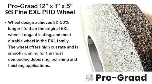 Miniatura 3 de Pro-Graad EXL PRO Rueda de pulido de desbarbado convoluto  Carburo de silicio fino 9S de 12 x 1 pulgada x 5 pulgadas  Grado profesional  Rueda de