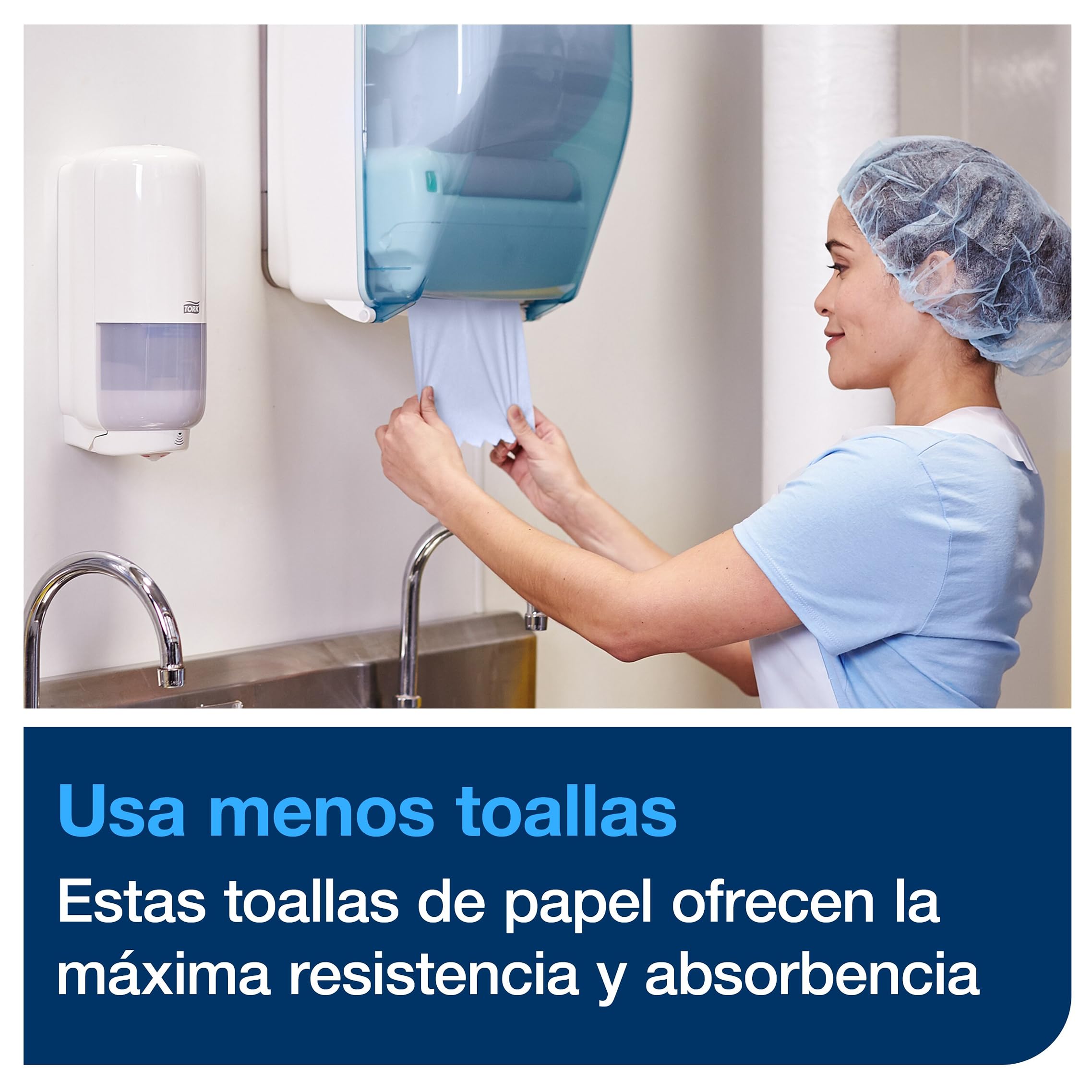 Tork Papel Básico 1 Capa Azul W6, Rollo de papel de secado en toalla, 6 x 250 m, 130008