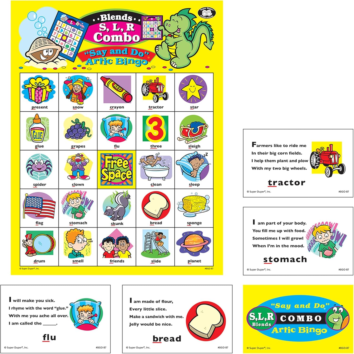 Super Duper Publications | Say and Do® Artic Bingo Sound Game S, R, L Blends | Educational Learning Resource for Children