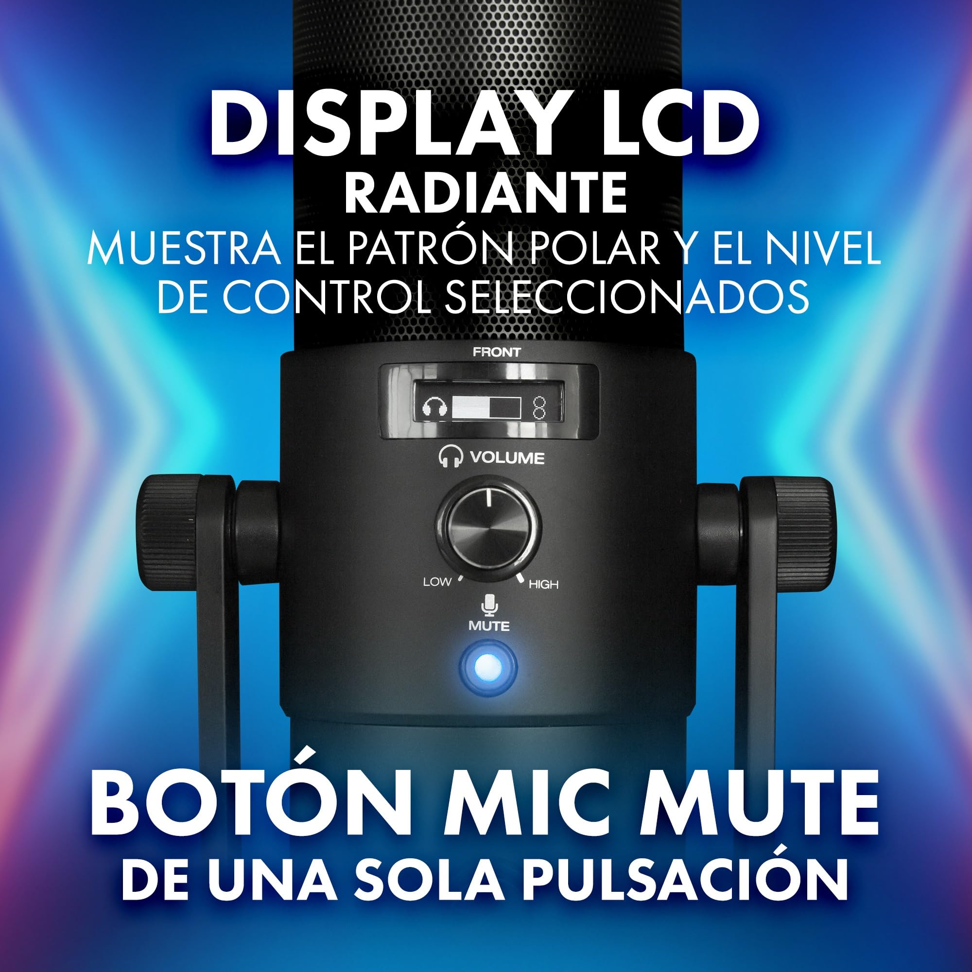 M-Audio Uber Mic - micrófono de Condensador USB, para Gaming y Streaming en PC, Podcast, grabaciones, con 4 Patrones Polares, Mute y Salida de Auriculares