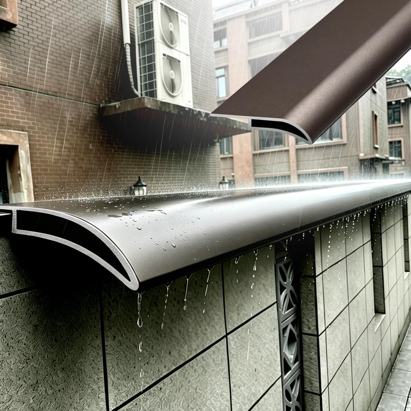 Tropfkantenprofil 5cm Tropfkantenprofil, Regenwasser Abweiser für Traufe
