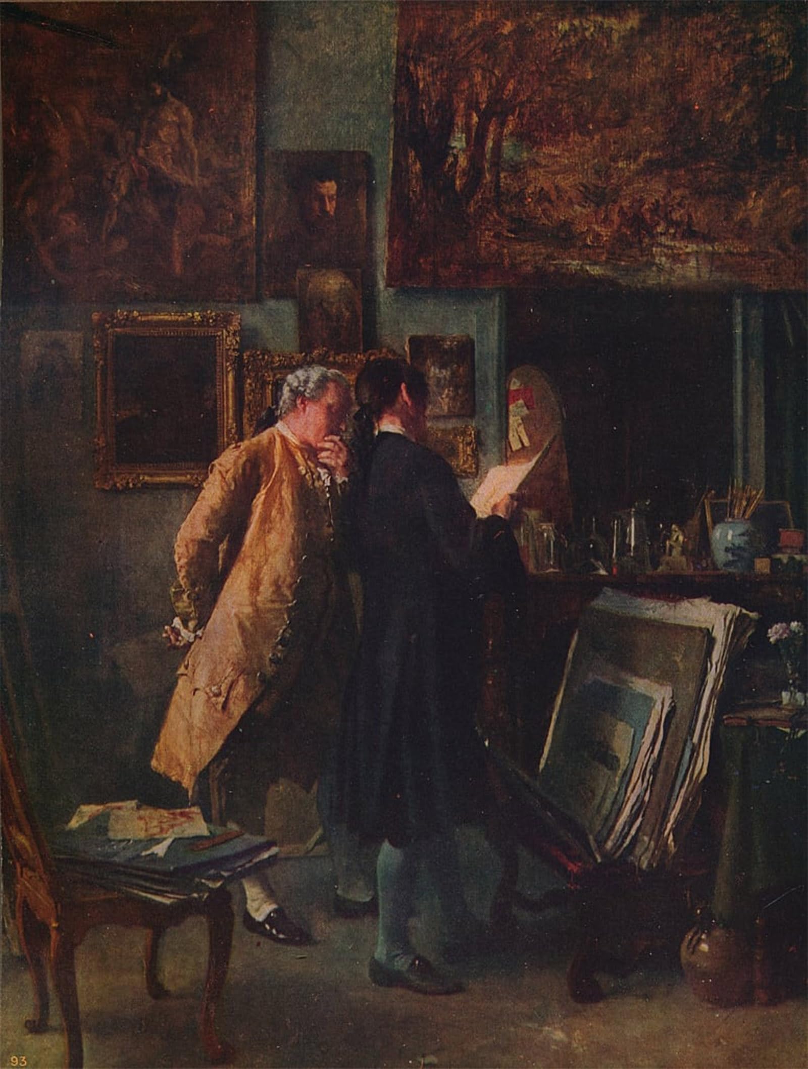 SERENDIPITP Abstract Painting Mural Print Picture Wall Decor Painting the Print Canvas by Jean Louis Ernest Meissonier Vintage Wall Artwork for Home Decor 60x90cm