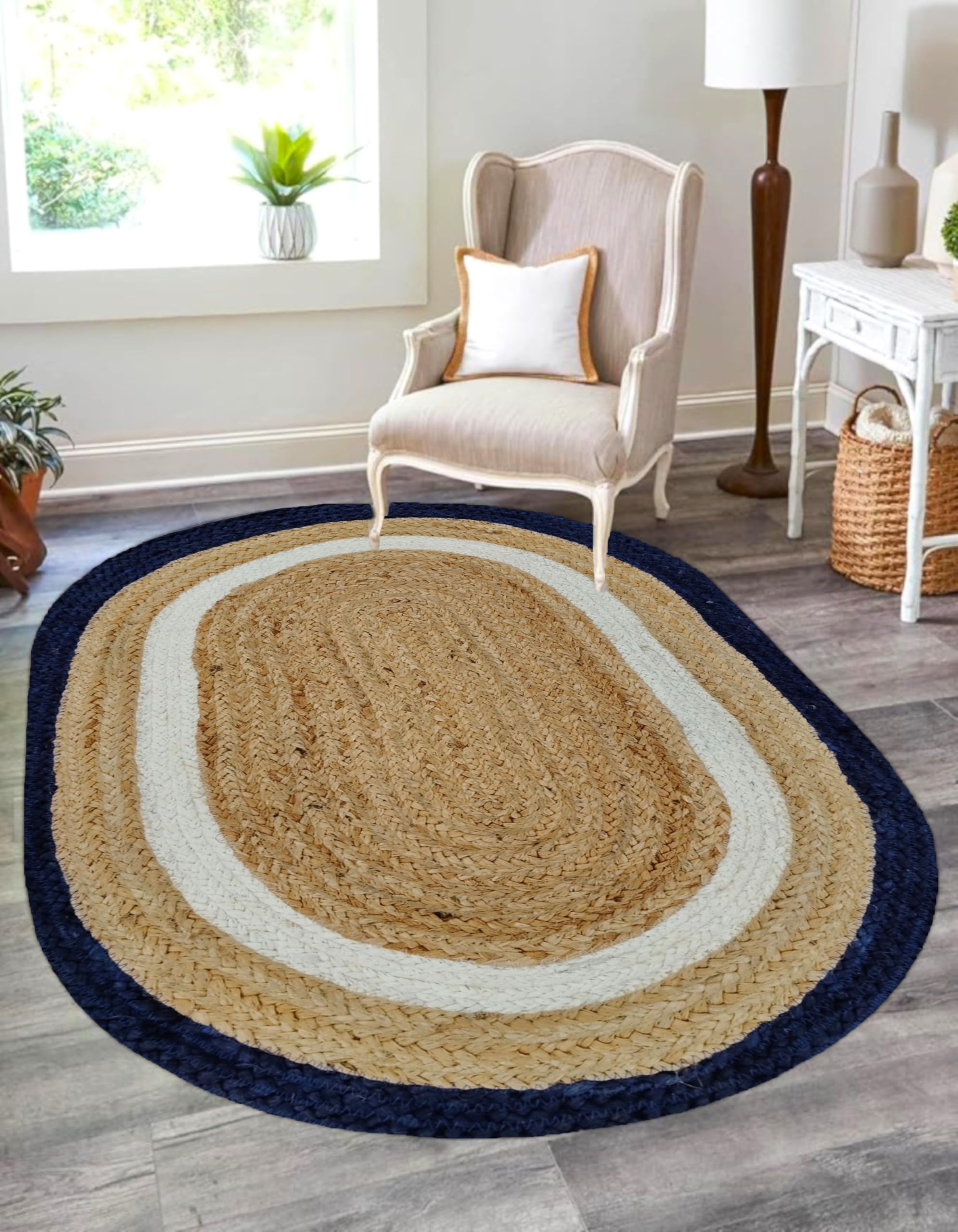 Tapis indien en jute naturelle pour sol froid : isolez votre salon avec style 180x270