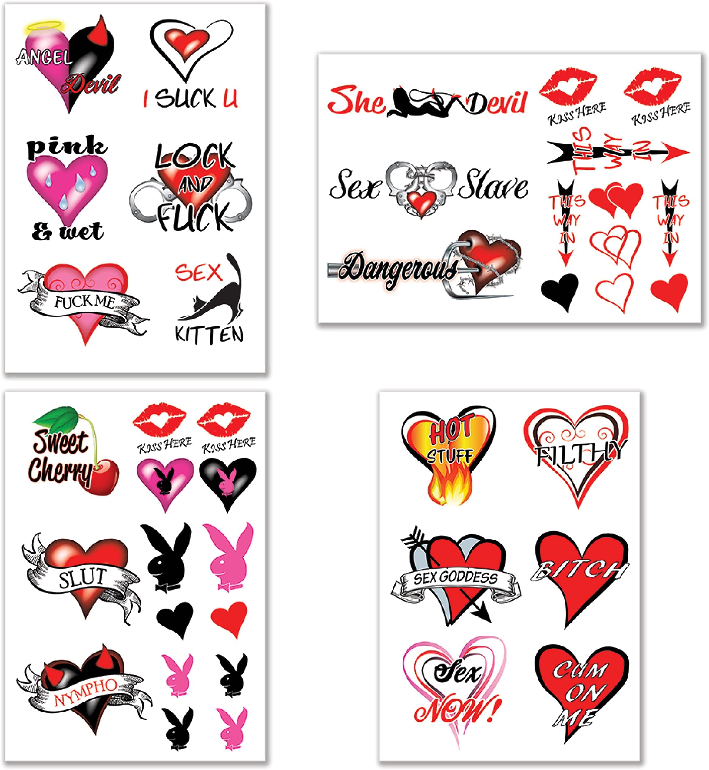 40+ Sexy Naughty Temporary Tattoos for Women Ladies- Adult Fun for Lower Back Legs Arms Butt Stomach