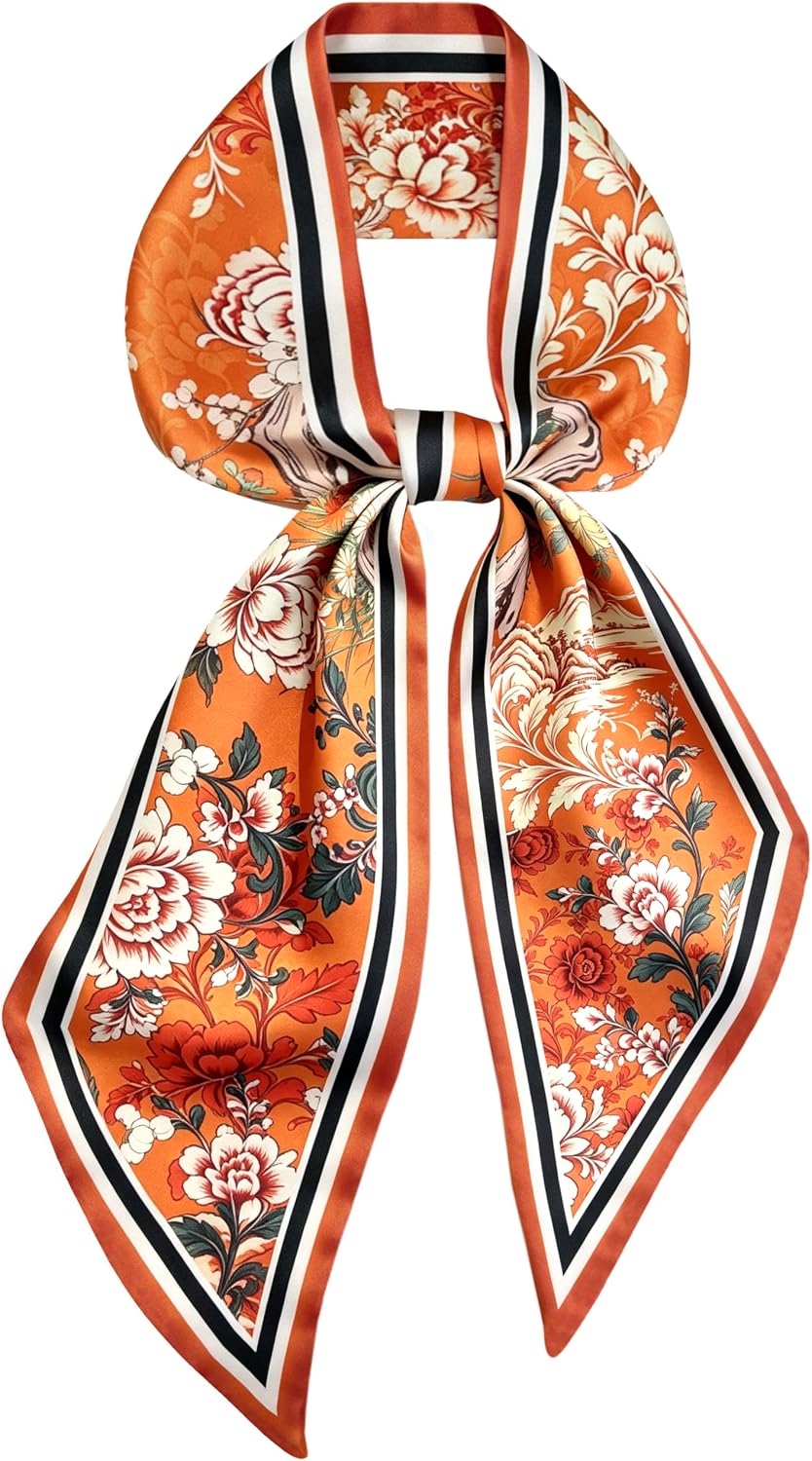 Silk Hair Scraf, Purse Head Neck Scarves for Women Satin Fashion