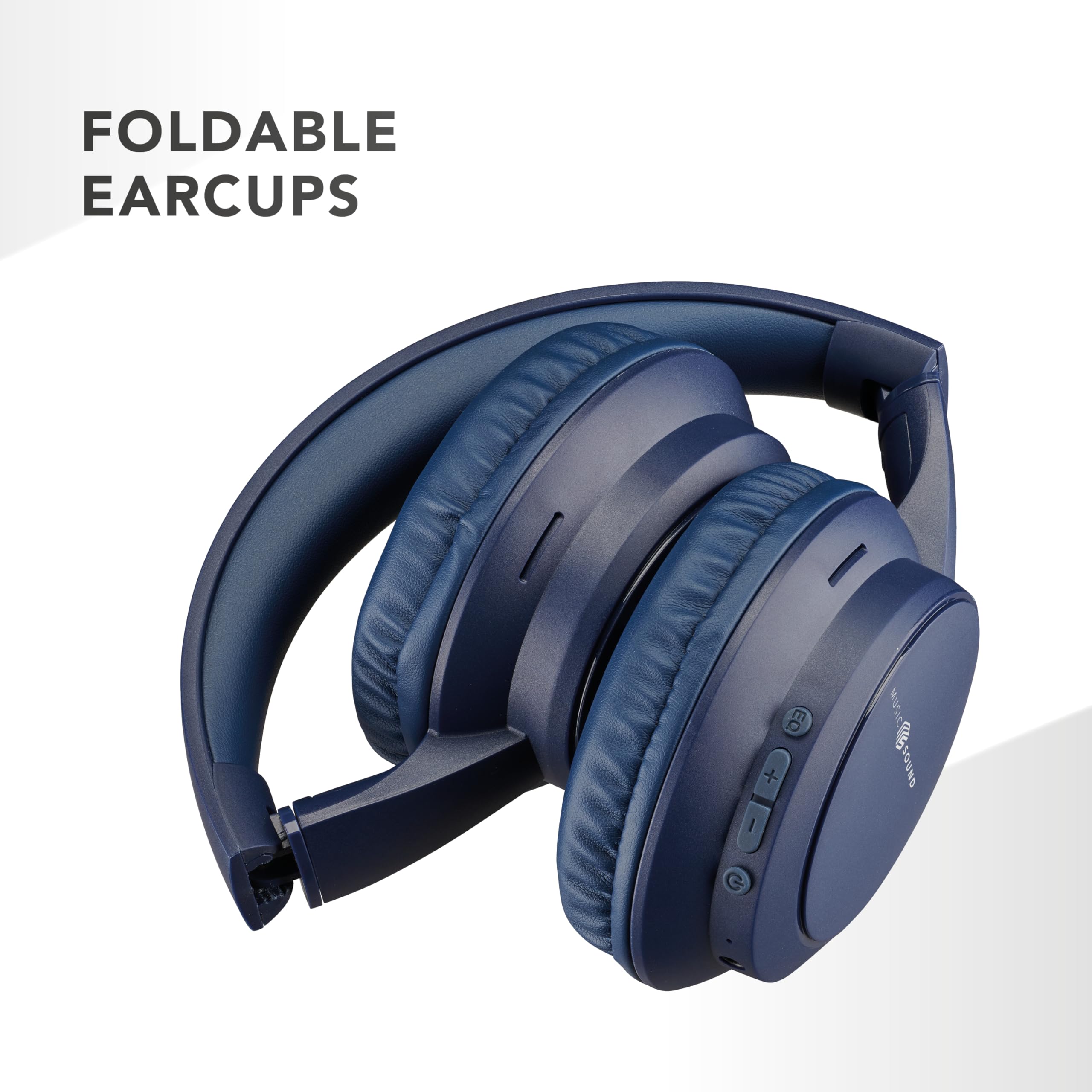 Music Sound Boost, Kabellose Around-Ear-Kopfhörer mit integriertem Mikrofon, 3 EQ-Modi, bis zu 8 Stunden Akkulaufzeit, ergonomisches Design für Musik und Anrufe, kompatibel mit Smartphones und Tablets