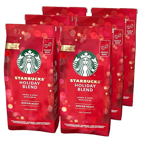Immagine del prodotto STARBUCKS Holiday Blend, Tostatura Media, Caffè in grani 190g (6 Sacchetti)