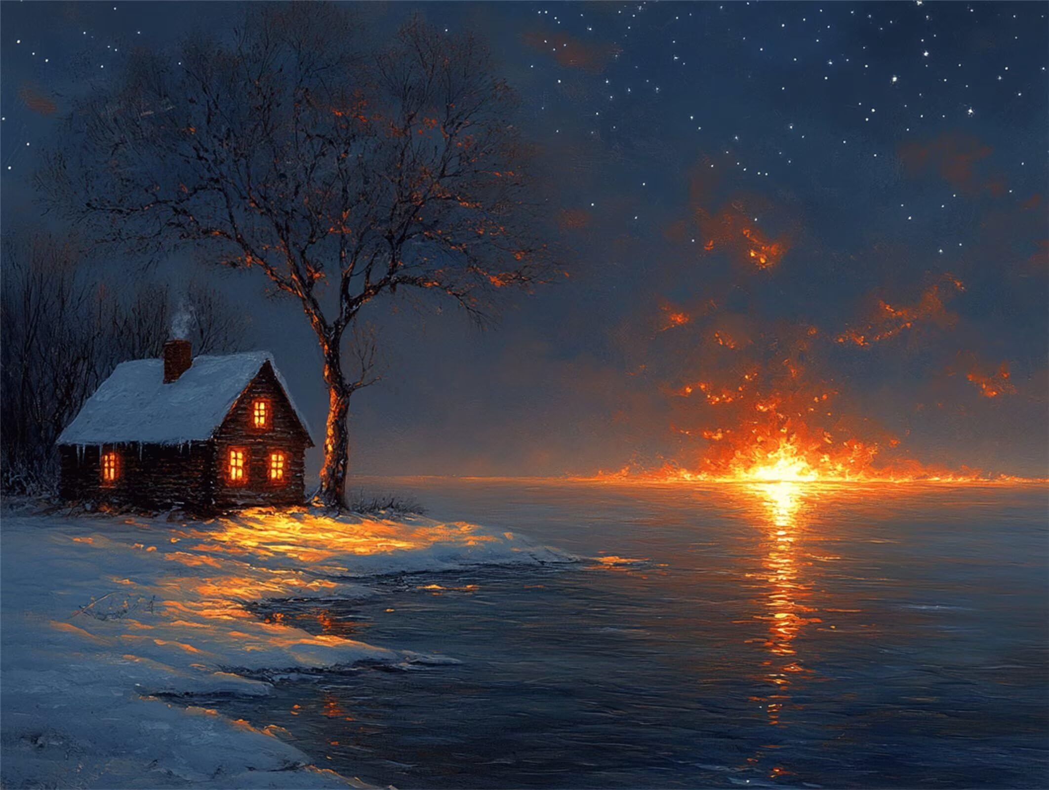 Puzzle dla dorosłych 2000, Starry Sky House, 99x70cm, n-784