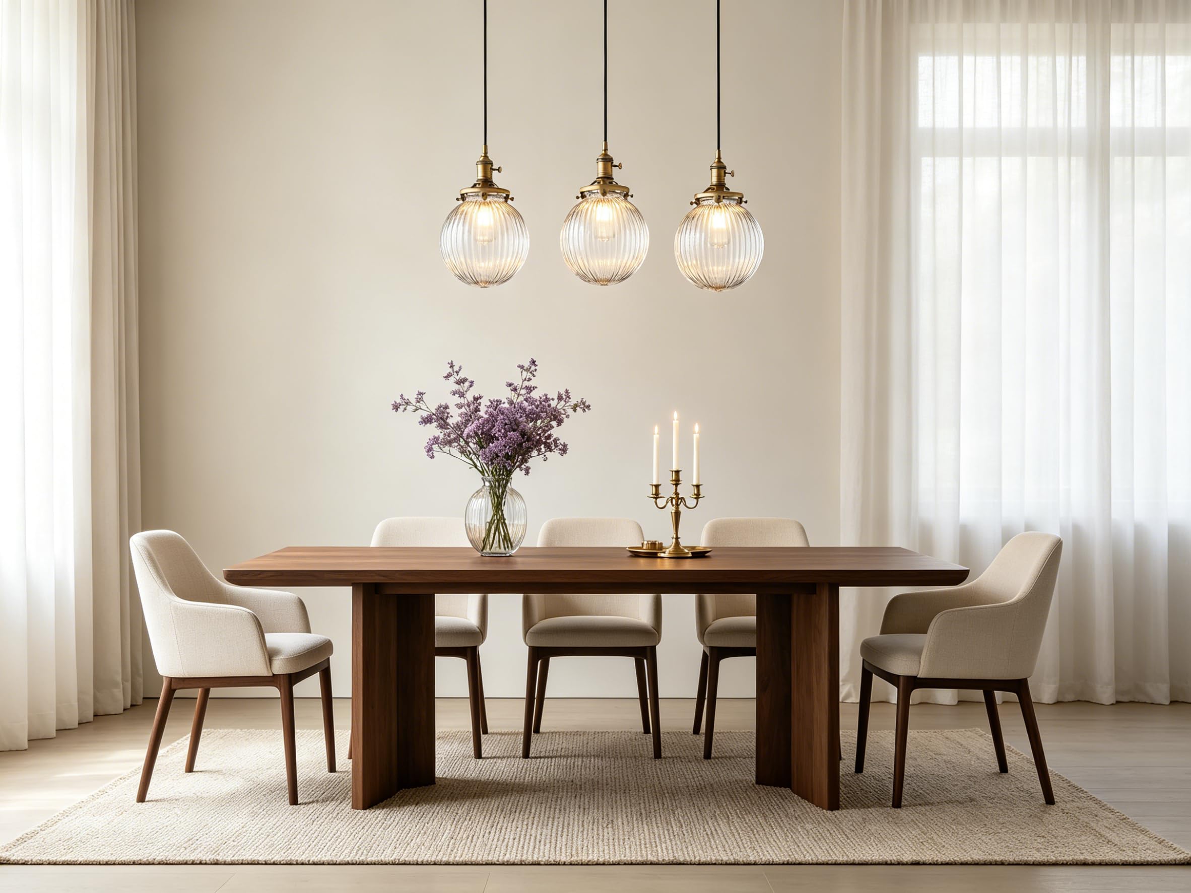 Yosoan Pendelleuchte geriffelte Klarglas Deckenleuchte Hängelampe Loft Kronleuchter Industrie Loft-Pendelleuchte Pendellampe Innenleuchte für Küche/Esszimmer/Schlafzimmer/Café/Bar/Club (antike Farbe)