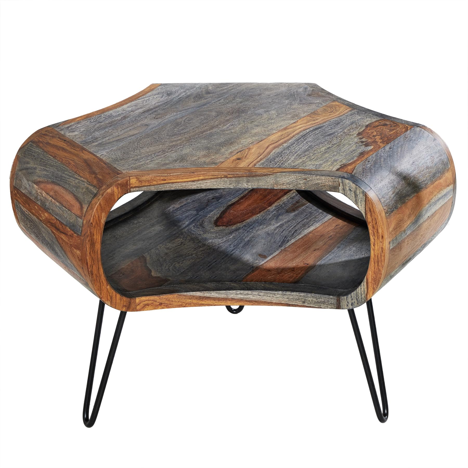 Couchtisch ORGANIC LIVING 70cm - schwarz natur - Sheeshamholz