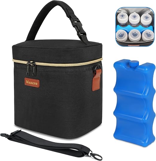 Mancro Sac Isotherme 6 Biberons 8,5 L avec Pain de Glace Profilé