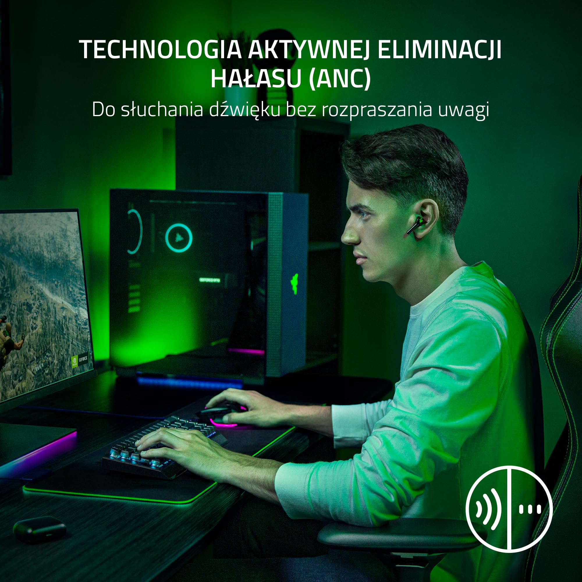 Razer Hammerhead HyperSpeed - bezprzewodowe słuchawki do gier na Xbox (bezprzewodowe HyperSpeed, aktywna redukcja szumów, Bluetooth 5.2, do 30 godzin baterii).