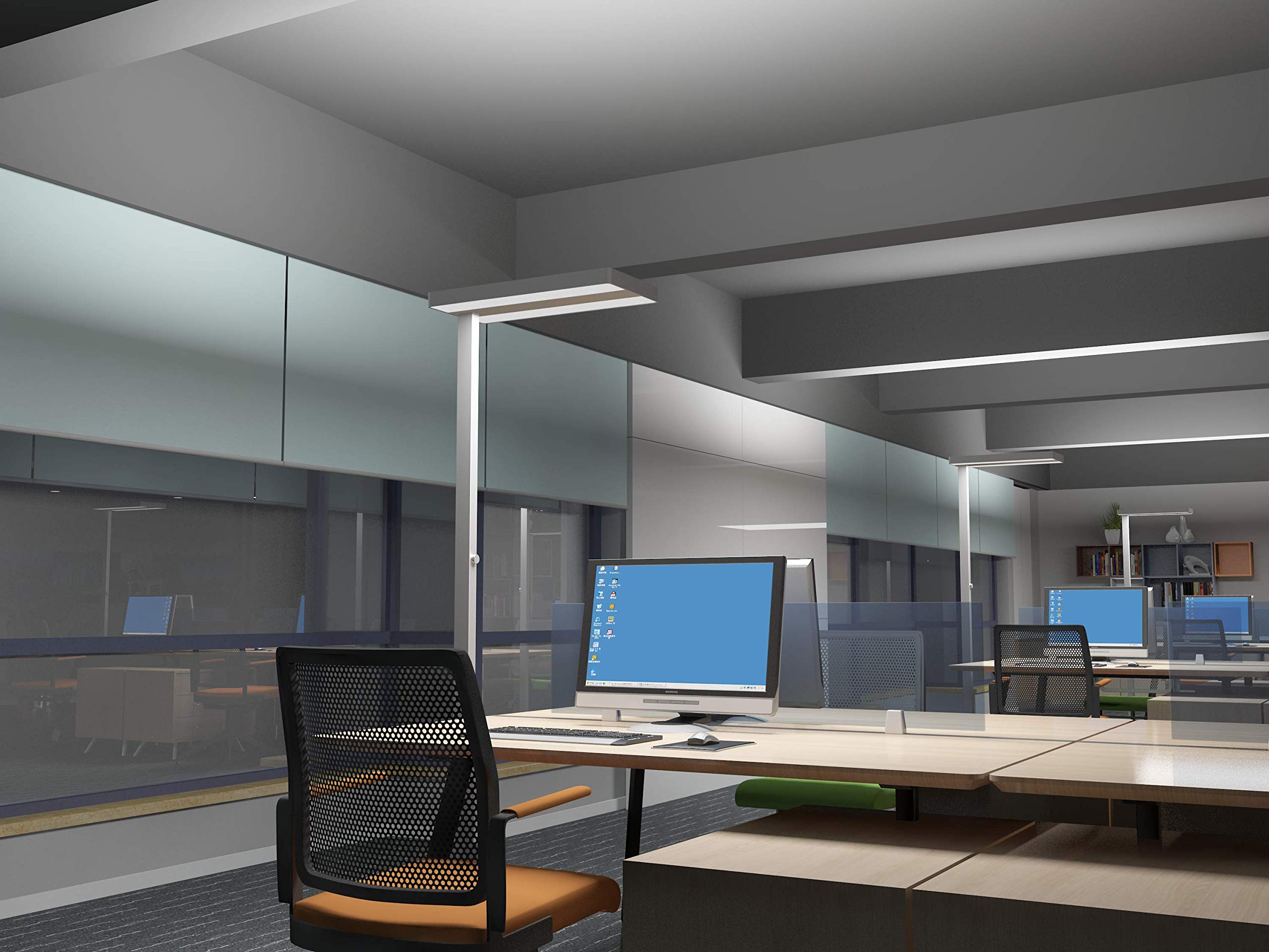 LED Büro Arbeitsplatz Standleuchte Officedesk 80 Watt 4000K Weiß