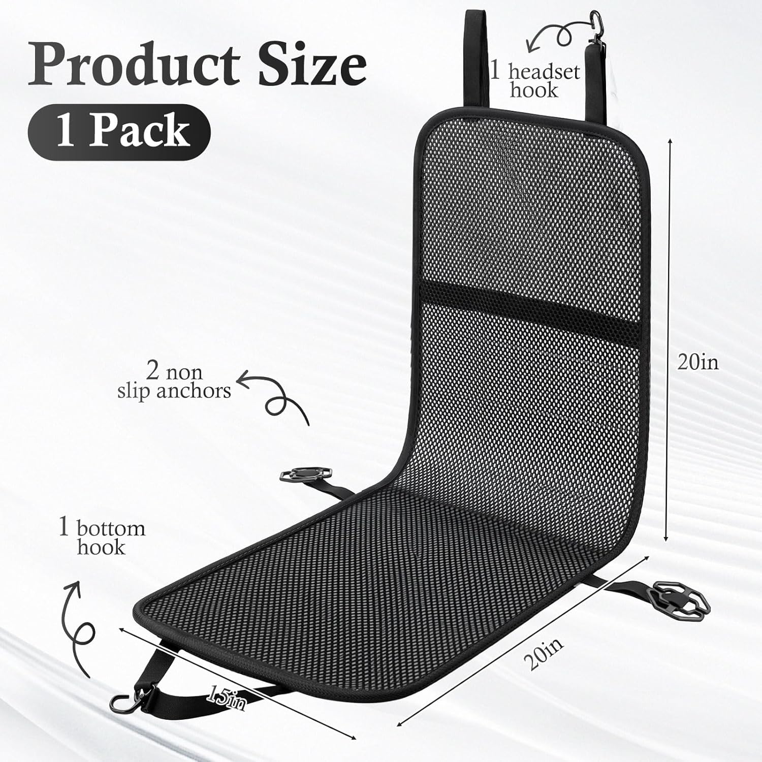 1 Pack 3D Air Mesh Car Seat Cushion - 41" x 15" Black Breathable Double Cool Chair Seat Pad for Truck, SUV, Van, Car - Universal Fit