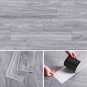 Piso Vinílico Auto Adesivo Régua Madeira Manta Caixa 5m² Diversas Cores - Brinovar (CINZA ESCURO)