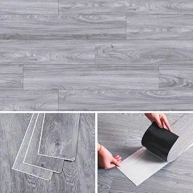 Piso Vinílico Auto Adesivo Régua Madeira Manta Caixa 5m² Diversas Cores - Brinovar (CINZA ESCURO)