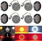 Benlari 1157 LED Turn Signals Front Rear 81 LED Lights Super Bright 1156 Bulbs Lens Kit 1986-2024 Compatible for Harley Davidson Touring Dyna Softail Sportster Street Glide Road Glide Iron 883 1200
